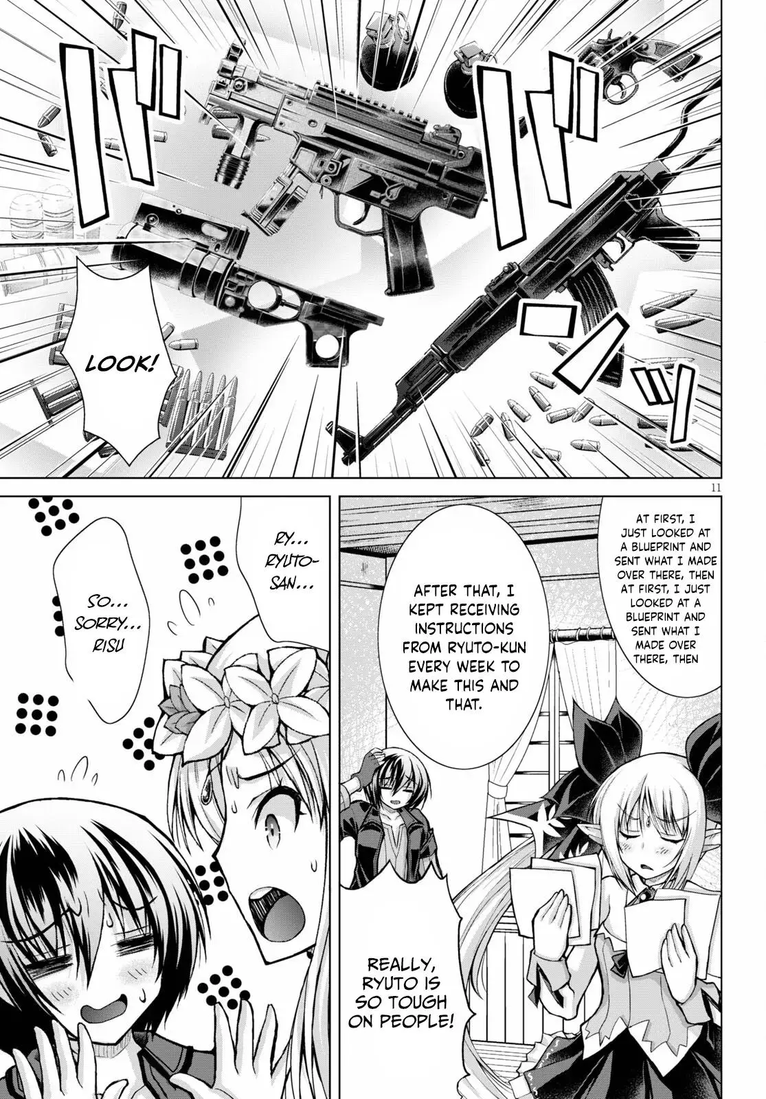 Gun-Ota ga Mahou Sekai ni Tensei shitara, Gendai Heiki de Guntai Harem wo Tsukucchaimashita!? - Chapter 74 - Page 12